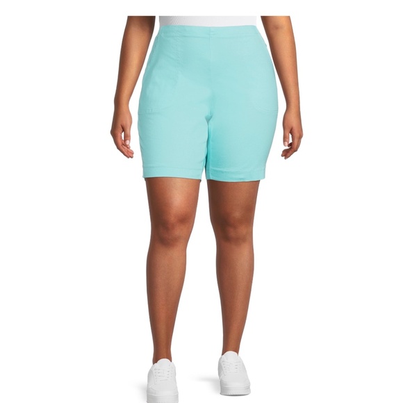 Just My Size Women’s Plus Size Aqua 2 Pocket Shorts Size 3X NEW - Picture 1 of 8